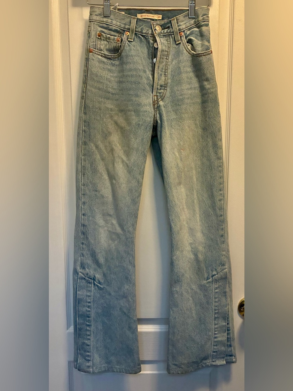 Levi’s Premium Ribcage Split Flare Jeans Light Wash Size 24